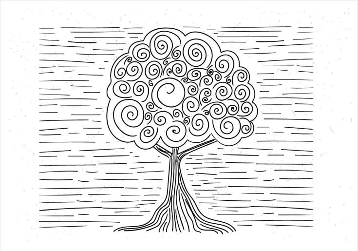 Free Hand Drawn Vector Abstract Tree