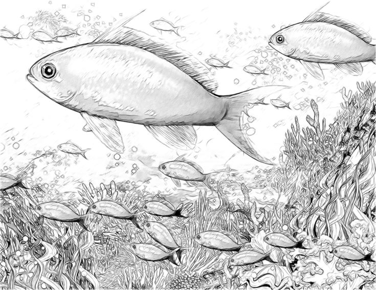 Coral reef - illustration for the children