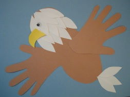 Paper Bald Eagle in blue background