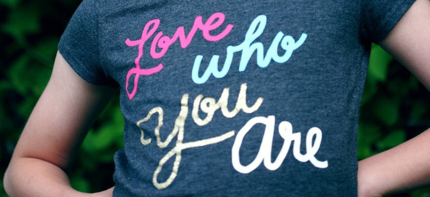 Love Who You Are text design on a t shirt