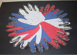 Hand Print Fireworks Craft