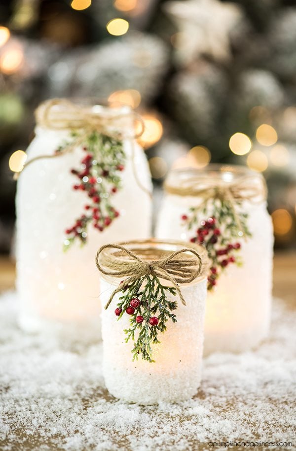 Snowy Mason Jars