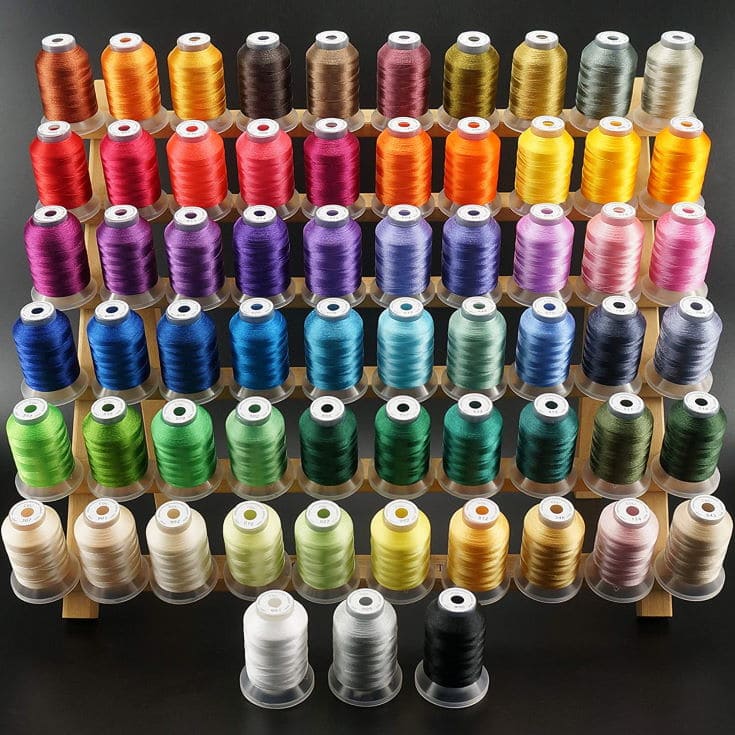 New brothread 63 Brother Colors Polyester Embroidery Machine Thread Kit 500M (550Y) Each Spool for Brother Babylock Janome Singer Pfaff Husqvarna Bernina Embroidery and Sewing Machines