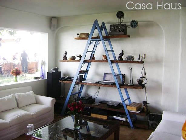 DIY ladder shelves