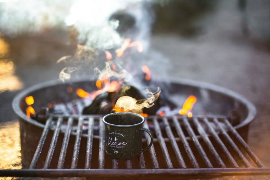 Fire pit and mug