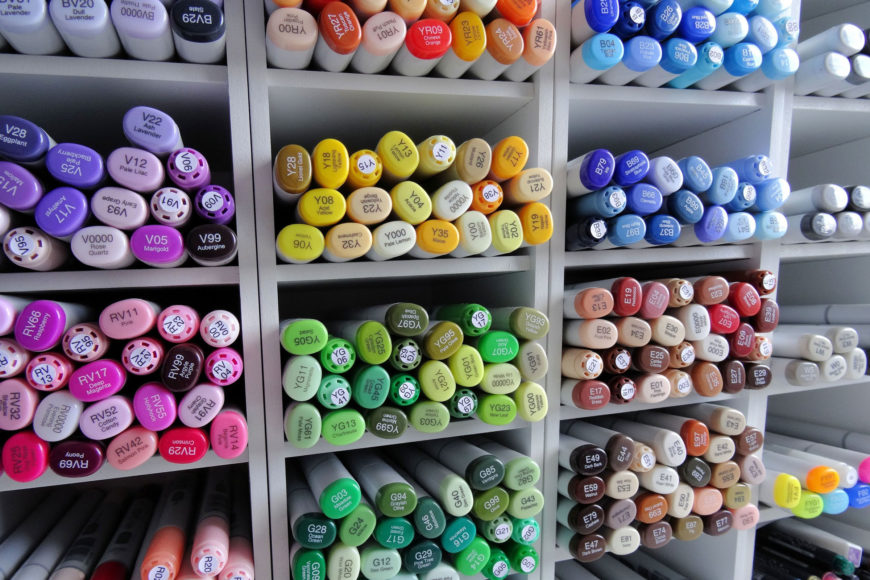 Markers on storage