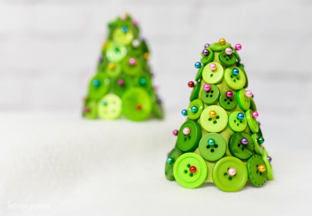 DIY Button Christmas Trees
