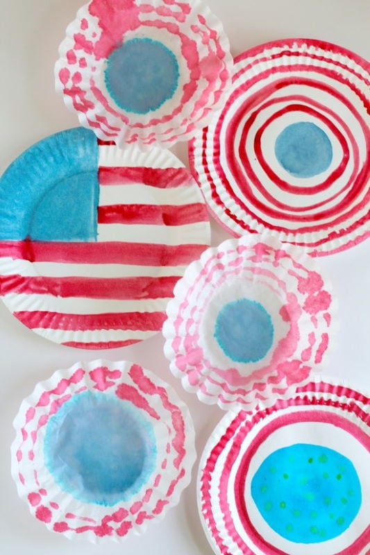 Watercolor Flags for the 4th of July