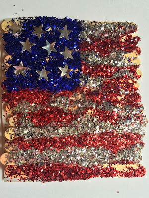 July 4th Glitter American Flag Kids' Art