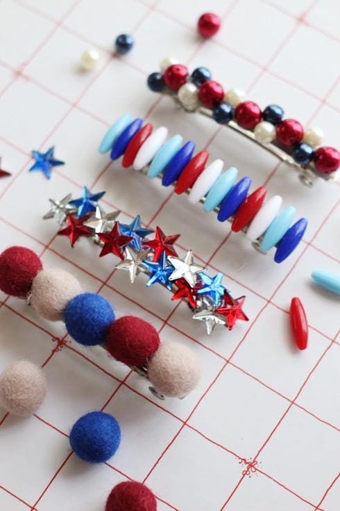 4th of July DIY Barrettes