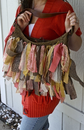woman holding a Rag Bag