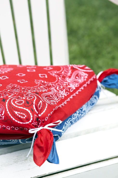 No-Sew Bandana Seat Cushions