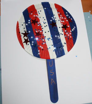 Red White and Blue Fan Craft