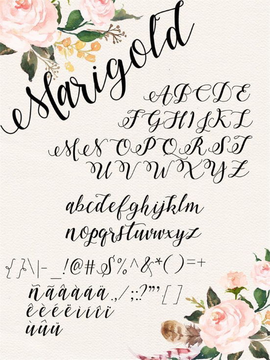 Marigold Font lettering