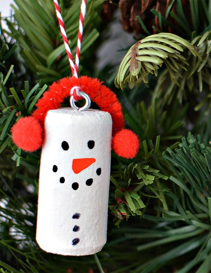 Snowman Ornaments from Wine corks