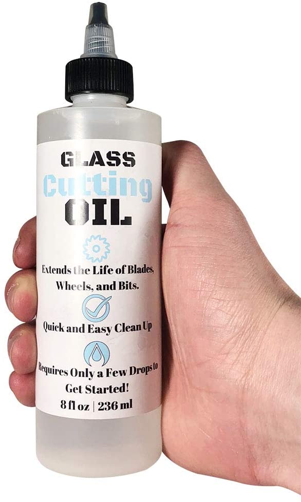 Premium Glass Cutting Oil (8 oz) Specially Formulated for Use with Any Glass Cutter Tool - Glass Cutter Oil for Glass Drill Bit, Mirror Cutting Tool, Tile Cutter & Glass Cutting Tools