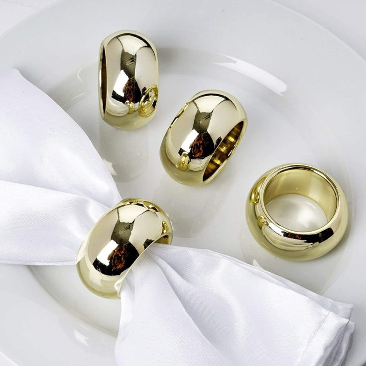 Efavormart 20 PCS Wholesale Gold Acrylic Napkin Rings for Place Settings Wedding Receptions Dinner or Holiday Parties Tableware