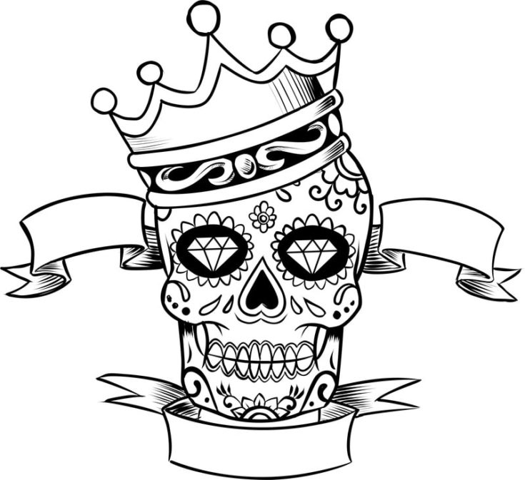 Sugar Skull King Vector Clipart