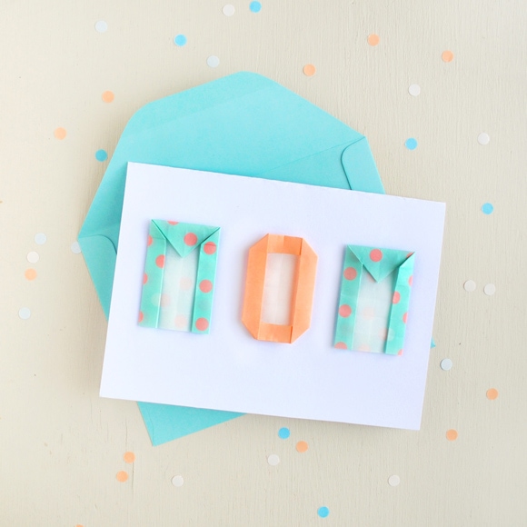 A Card With Origami Letters