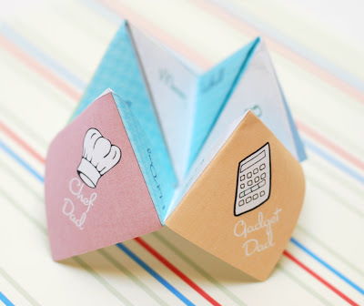 cootie catcher in stripe background