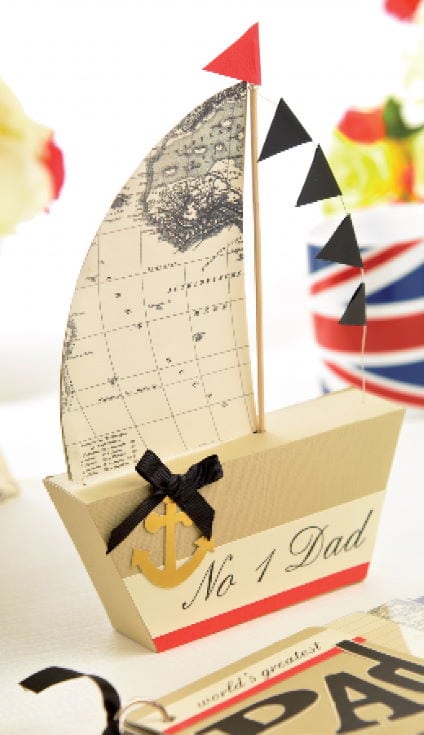 A Sailboat Gift Box and Map Card on the table