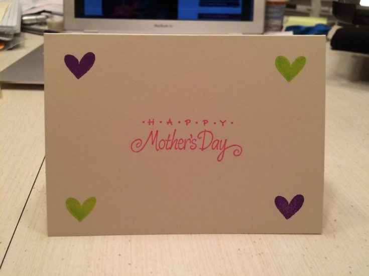 A Simple Stamped Card for mother's day.