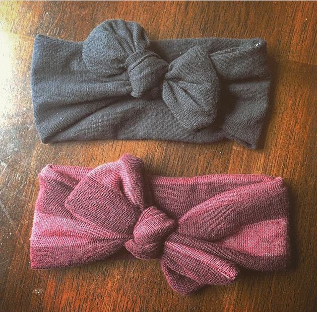 DIY bow ties from used tshirt, color pink and grey