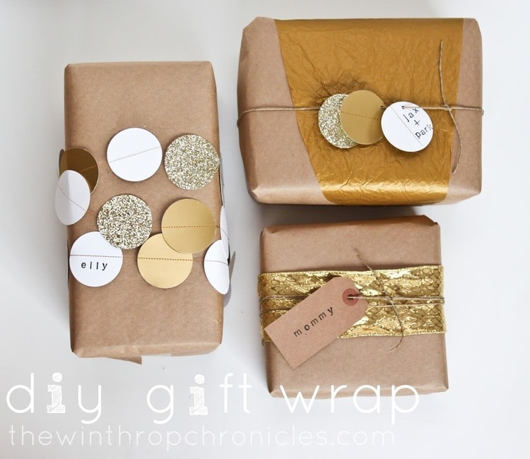 The Winthrop Chronicles DIY Brown and Gold Gift Wrapping Paper