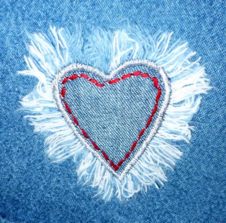 Embroidered Heart on Jeans