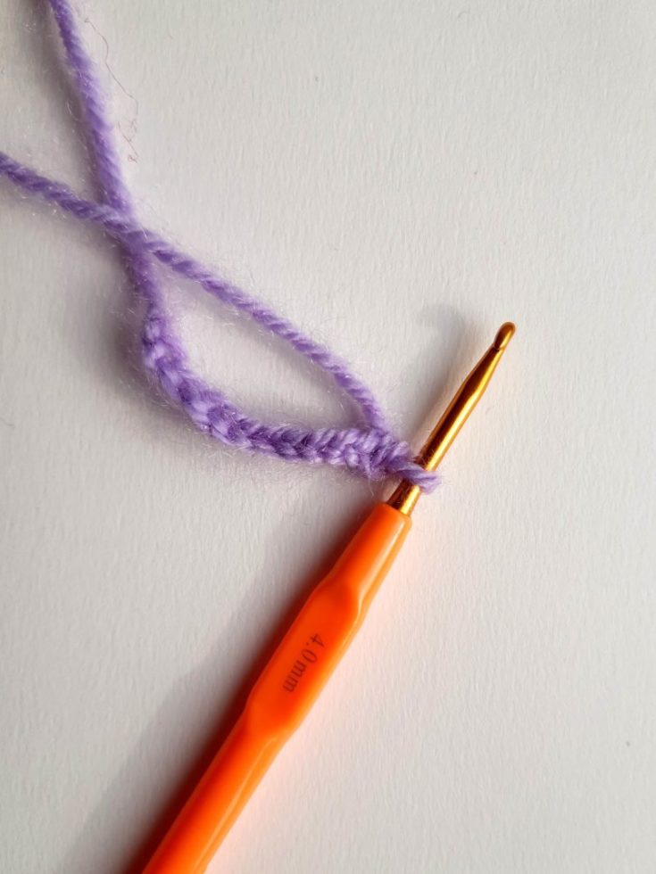 Chain stitch with a crochet hook