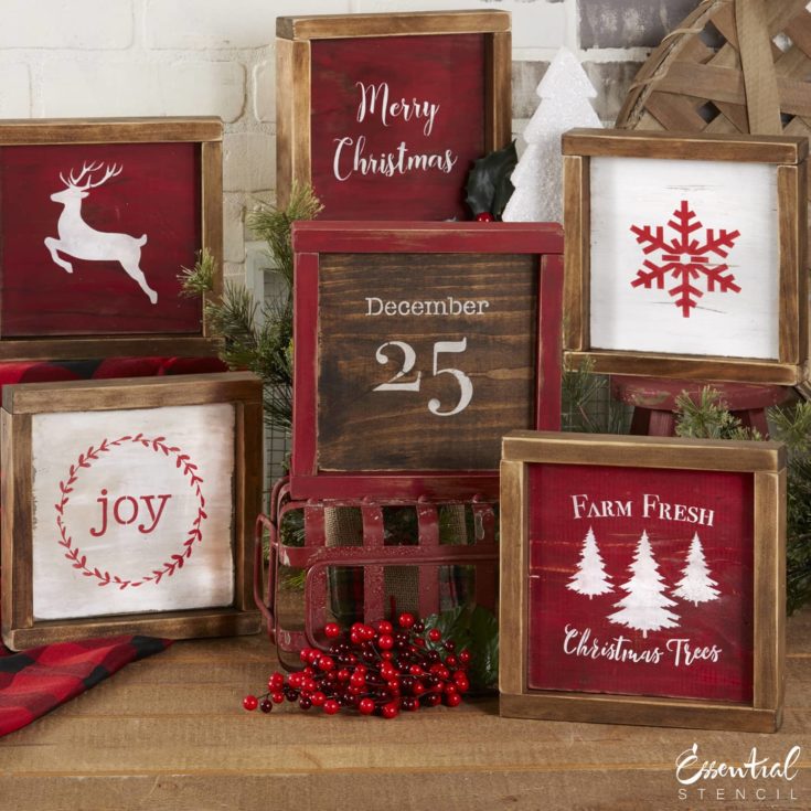 Christmas Mini Sign Stencils (6 Pack)