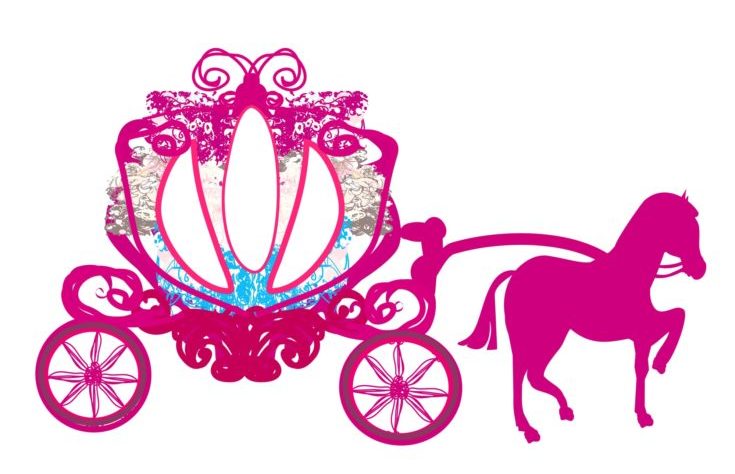 Cinderella’s iconic carriage - doodle icon isolated in white background
