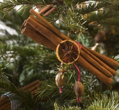 Bundled Cinnamon as Christmas ornament