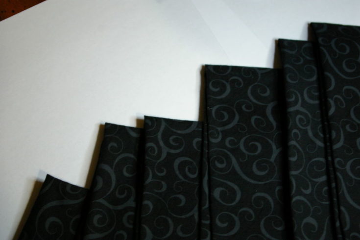 black Cloth Napkins with floral curve printed design