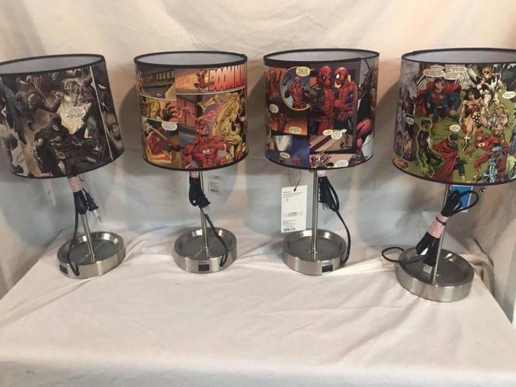 Custom Decoupage Comic Book Table Lamp