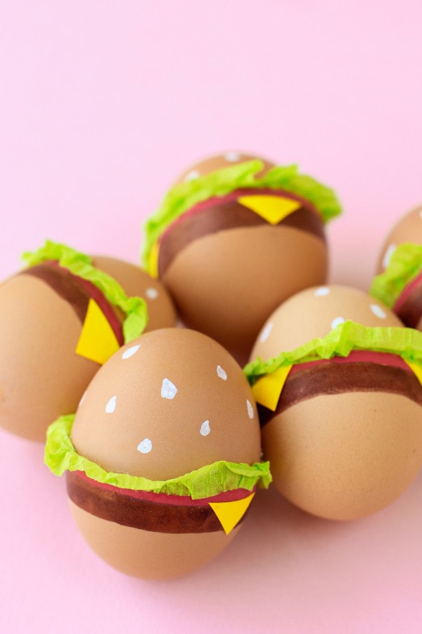super cute DIY Burger Easter Eggs