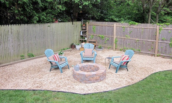 Pea gravel fire pit