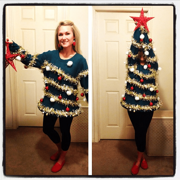 Christmas tree themes sweater functional
