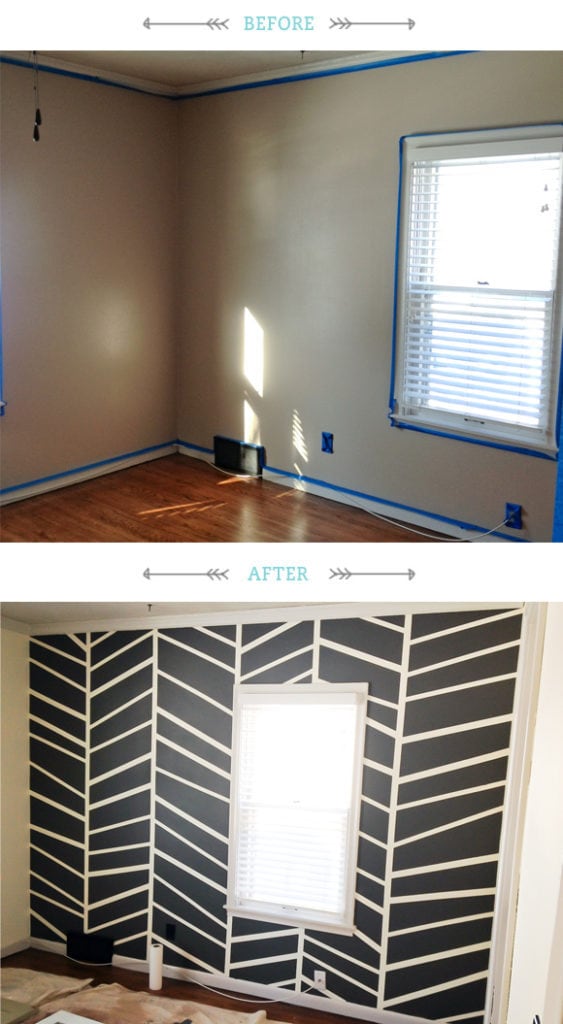 How to Paint a Perfect Herringbone Pattern Accent Wall