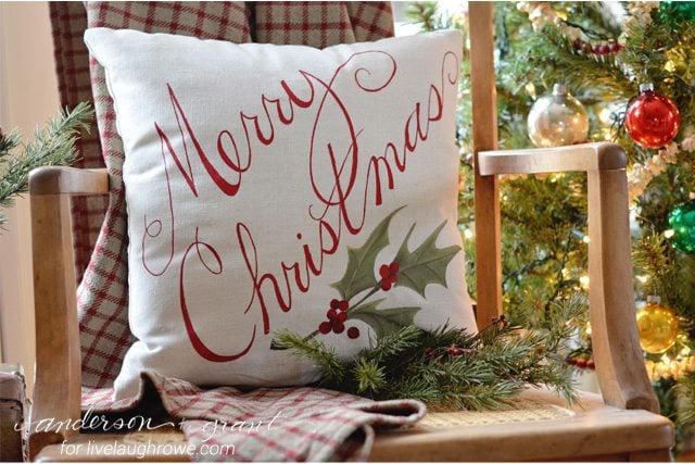 Anderson Grant Live Laugh Rowe Merry Christmas Pillow