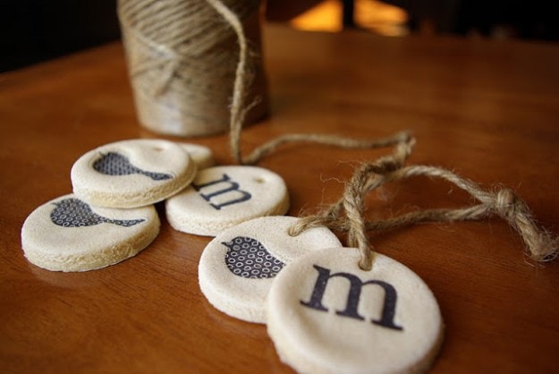 DIY Salt Dough Cookie ornaments with assorted prints