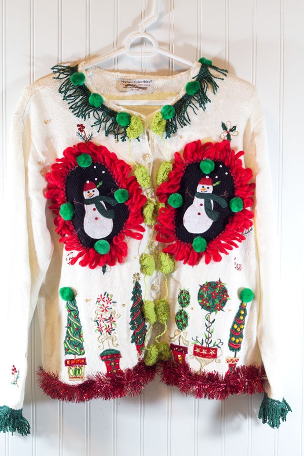 Symmetrical Christmas Snowman Sweater