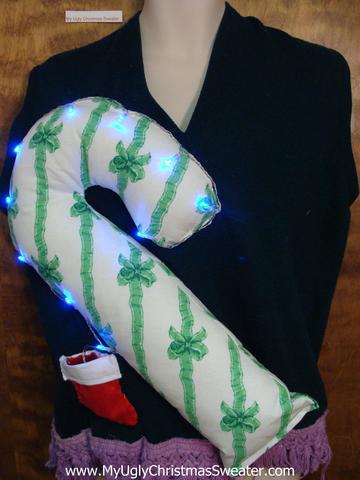 Big candy cane Christmas sweater