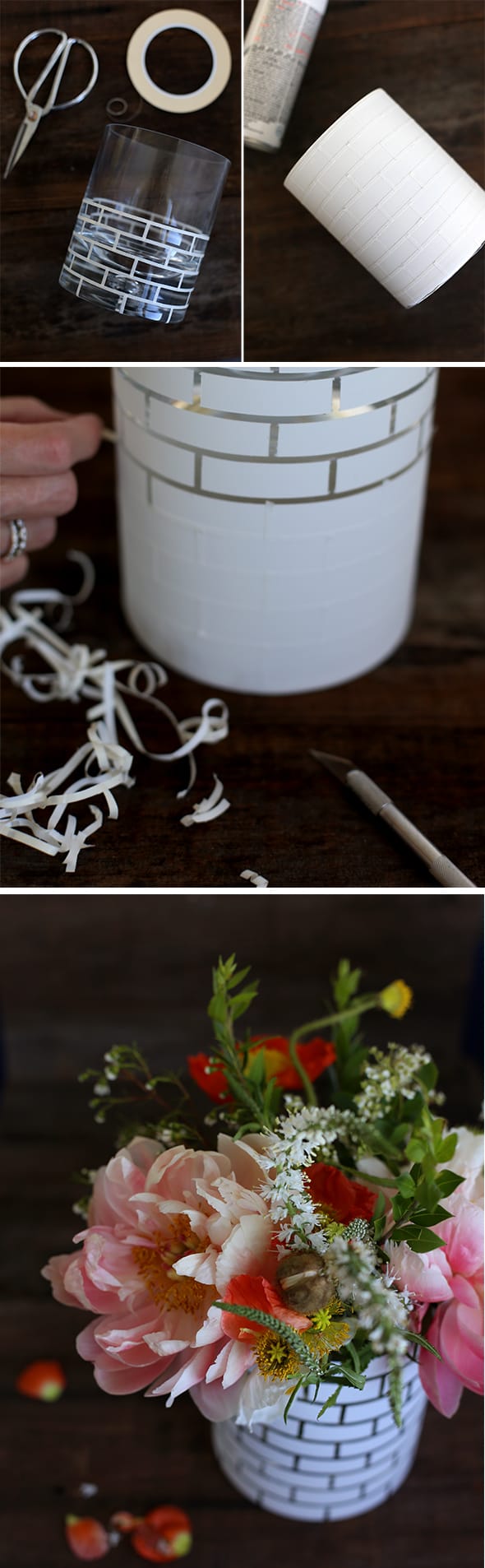 DIY White Brick Vase