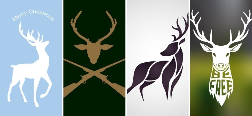 Four Deer Pyrography Art patterns