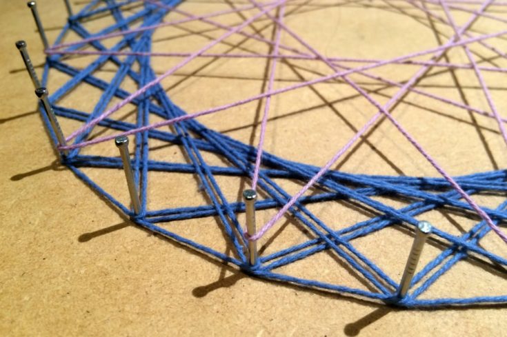 Geometric String Art close up. details