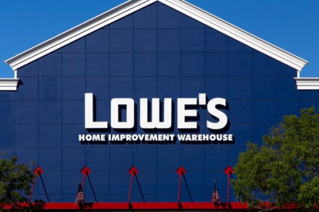 GILROY, CA/USA - MAY 26, 2014: Lowe's Home Improvement Warehouse exterior. Lowe's is an American chain of retail home improvement stores in the United States, Canada, and Mexico.