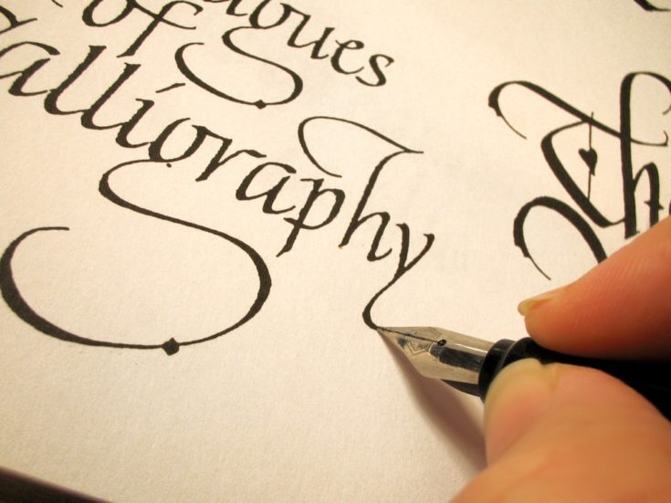 writing in calligraphy letter form