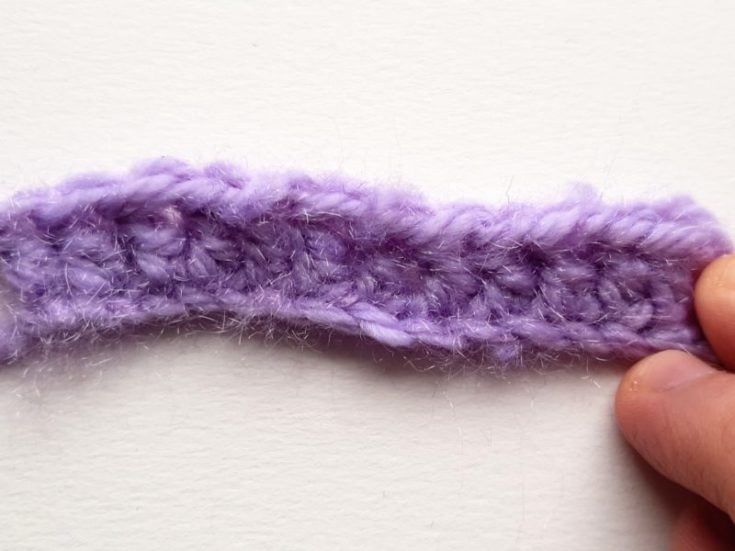 Purple yarn double stitch