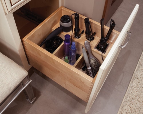drawer with sorted items